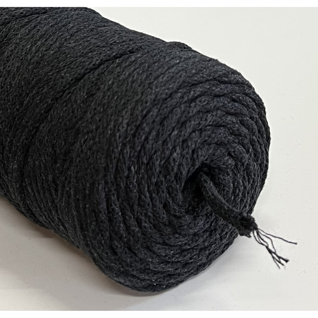Cordão de algodão ColiNea com núcleo de algodão, entrançado, 5 mm, 100 m, cor antracite