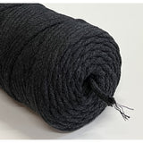 Cordão de algodão ColiNea com núcleo de algodão, entrançado, 5 mm, 100 m, cor antracite