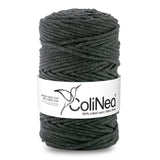Cordão de algodão ColiNea com núcleo de algodão, entrançado, 5 mm, 100 m, cor antracite