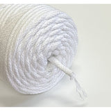 Cordão de algodão ColiNea com núcleo de algodão, entrançado, 5 mm, 200 m, branco