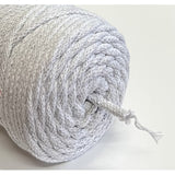 Cordão de algodão ColiNea com núcleo de algodão, entrançado, 5 mm, 200 m, cinzento claro