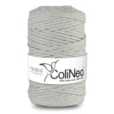 Cordão de algodão ColiNea com núcleo de algodão, entrançado, 5 mm, 200 m, cinzento claro