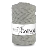 Cordão de algodão ColiNea com núcleo de algodão, entrançado, 5 mm, 200 m, cinzento