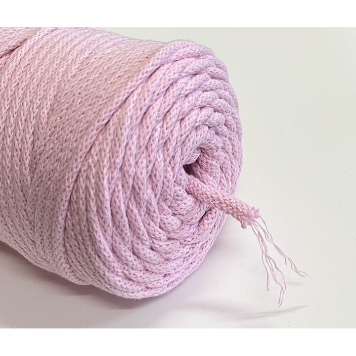 Cordão de algodão ColiNea com núcleo de algodão, entrançado, 5 mm, 200 m, rosa