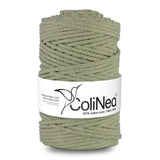Cordão de algodão ColiNea com núcleo de algodão, entrançado, 5 mm, 200 m, verde azeitona