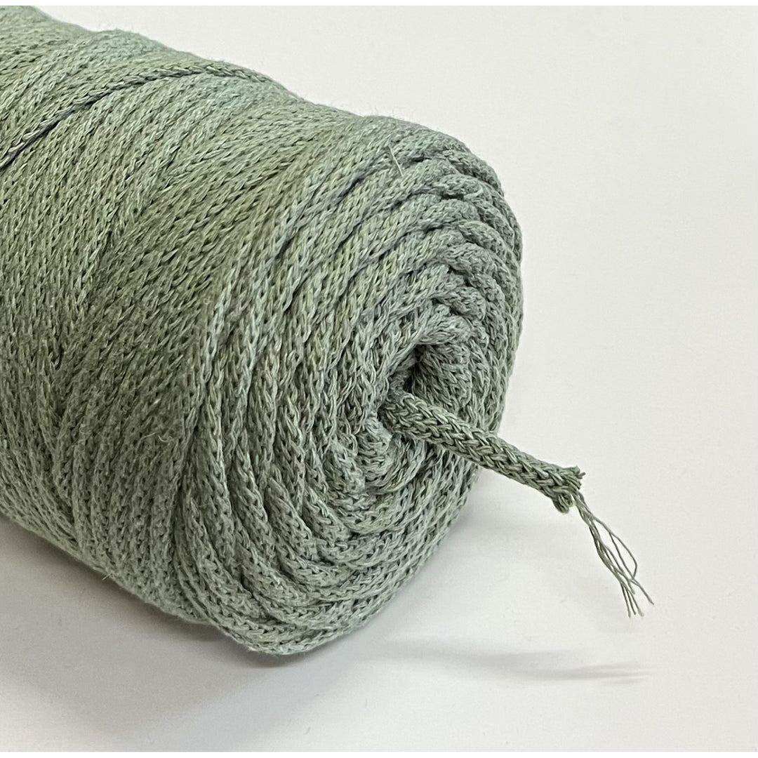 Cordão de algodão ColiNea com núcleo de algodão, entrançado, 5 mm, 200 m, cor pistacho