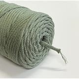 Cordão de algodão ColiNea com núcleo de algodão, entrançado, 5 mm, 200 m, cor pistacho