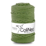 Cordão de algodão ColiNea com núcleo de algodão, entrançado, 5 mm, 200 m, cor pistacho