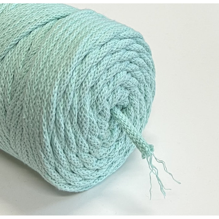 Cordão de algodão ColiNea com núcleo de algodão, entrançado, 3 mm, 100 m, cor Celadon