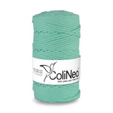 Cordão de algodão ColiNea com núcleo de algodão, entrançado, 3 mm, 100 m, cor Celadon