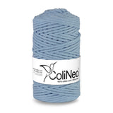 ColiNea Cordón de algodón con alma de algodón, Trenzado, 3mm, 100m, Color Azul