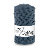 Cordão de algodão ColiNea com núcleo de algodão, entrançado, 3 mm, 100 m, cor de ganga