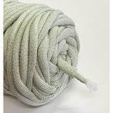Cordão de algodão WAS com núcleo de poliéster, entrançado, 9 mm, 50 m, verde azeitona