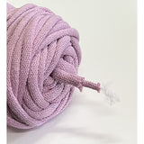 Cordão de algodão WAS com núcleo de poliéster, entrançado, 9 mm, 50 m, rosa sujo
