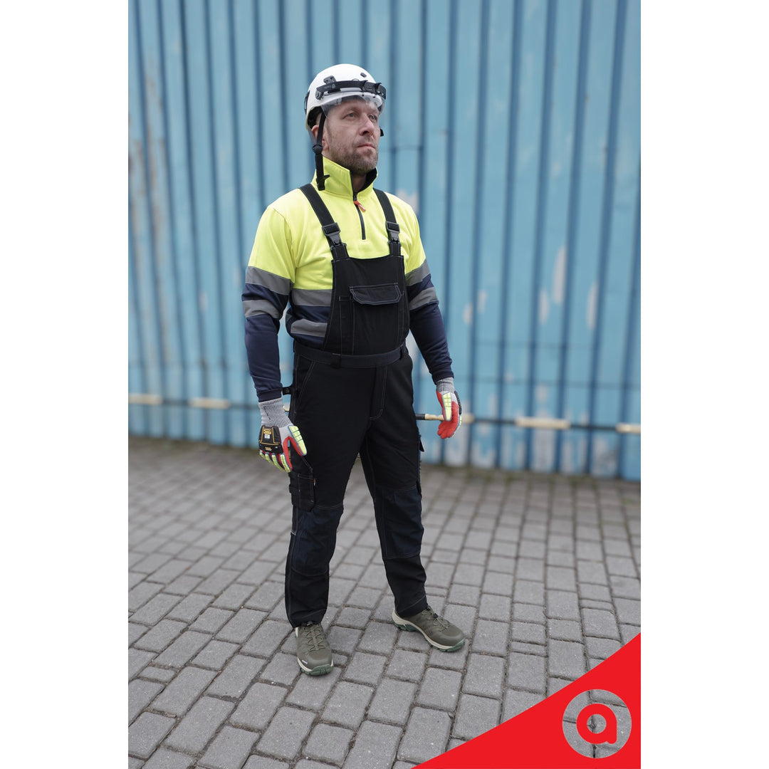 Macacão de trabalho Avacore Avaflex com bolsos, elástico, cordura, preto/azul-marinho, tamanho 48