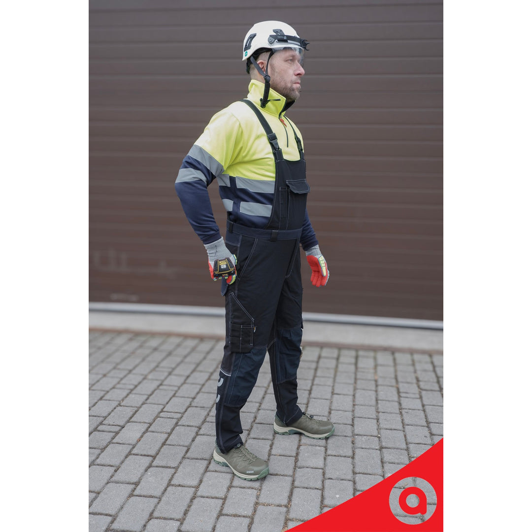 Macacão de trabalho Avacore Avaflex com bolsos, elástico, cordura, preto/azul-marinho, tamanho 48