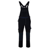 Macacão de trabalho Avacore Avaflex com bolsos, elástico, cordura, preto/azul-marinho, tamanho 48