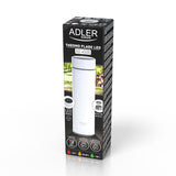 Termo Adler, pantalla táctil LED, capacidad 473 ml, color blanco, AD 4506