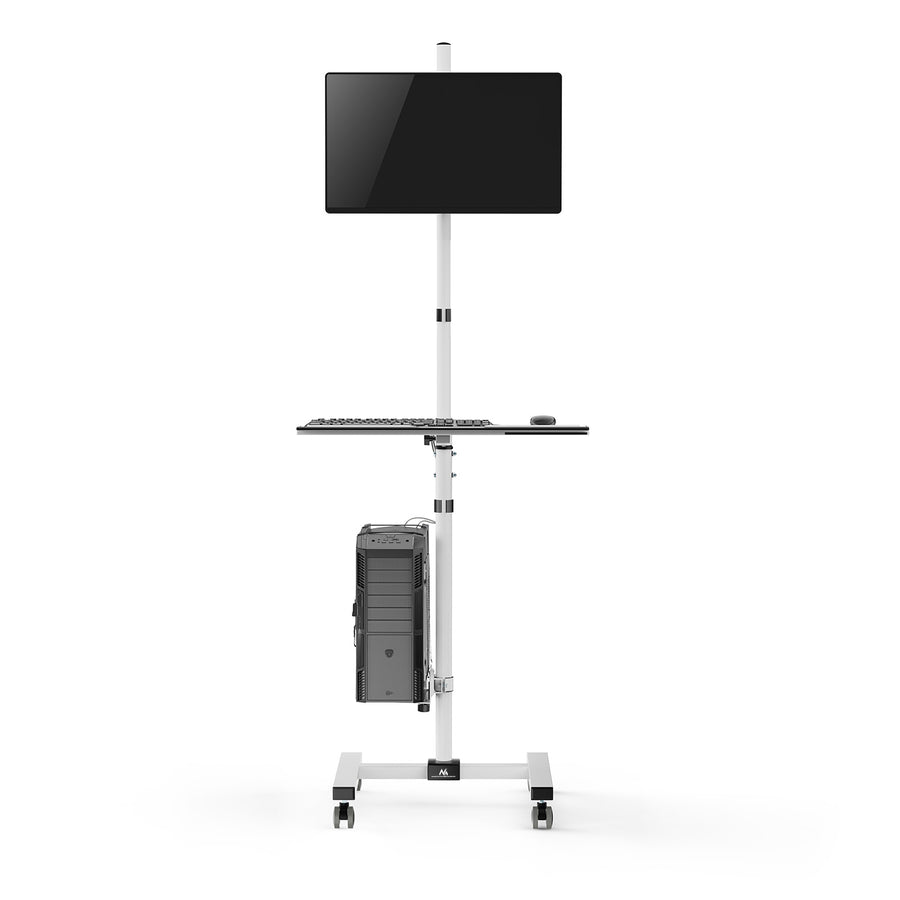 Maclean MC-793 Carro de Soporte Profesional, Estación de Trabajo Informática Móvil sobre Ruedas, máx. 17"-32", máx. 20kg