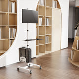 Maclean MC-793 Carro de Soporte Profesional, Estación de Trabajo Informática Móvil sobre Ruedas, máx. 17"-32", máx. 20kg