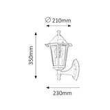 Aplique de parede Rabalux para exterior, IP43, E27, máx. 60 W, cor branca, Velence