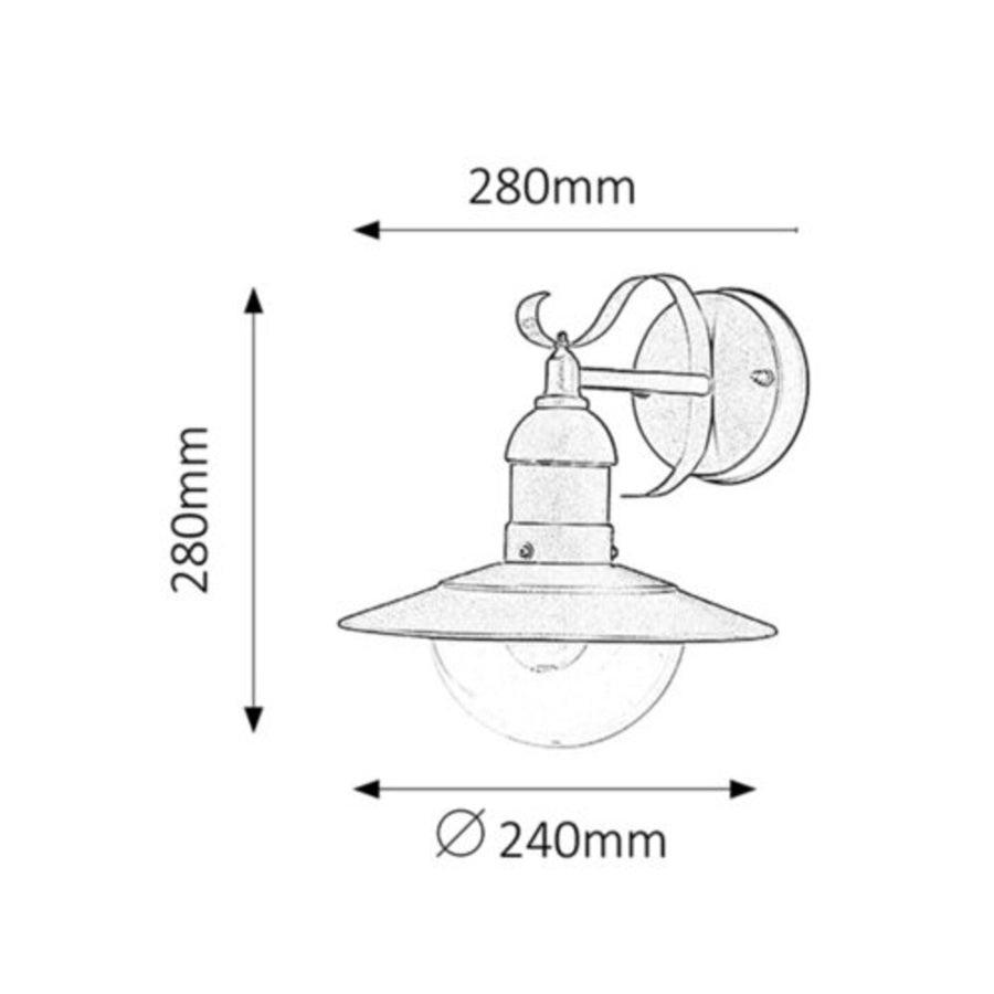Rabalux Oslo Aplique de Exterior, IP44, E27, max 60W, Color Blanco Envejecido