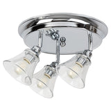 Luminária de teto Rabalux Antoine com 3 dimmers, adequada para casas de banho, IP44, 3 tomadas E14, máx. 40 W, cromada