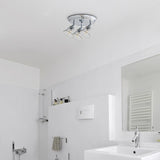 Luminária de teto Rabalux Antoine com 3 dimmers, adequada para casas de banho, IP44, 3 tomadas E14, máx. 40 W, cromada