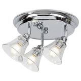 Luminária de teto Rabalux Antoine com 3 dimmers, adequada para casas de banho, IP44, 3 tomadas E14, máx. 40 W, cromada