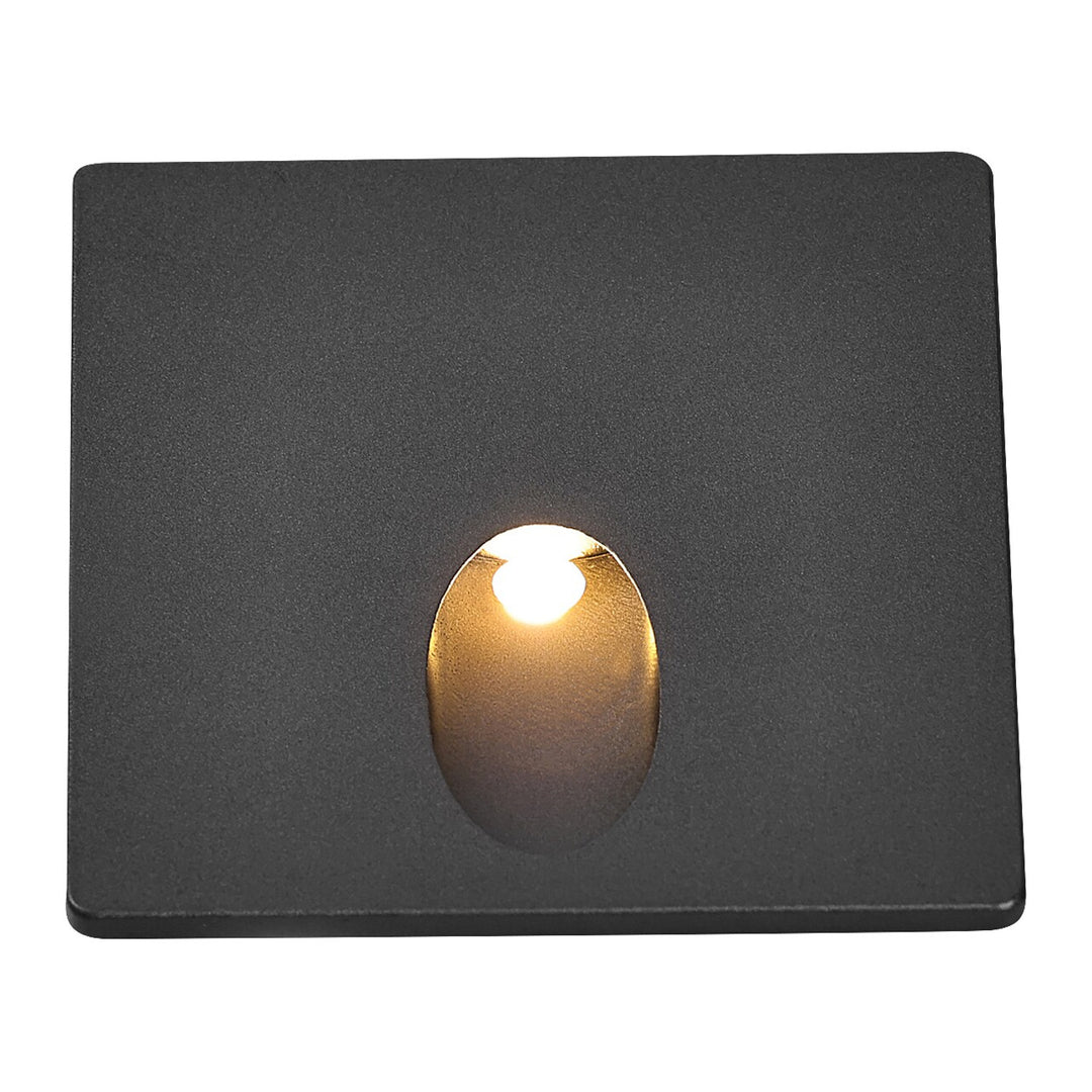 Rabalux Luz de escalera, LED 3W, blanco cálido, Color negro, Boven