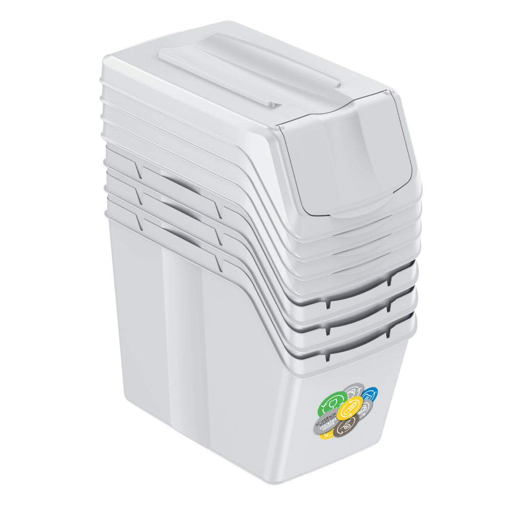Conjunto de Papeleiras Keden Sortibox, Sistema de Reciclagem, 4x20L, Cor Cinza, ISWB20S4