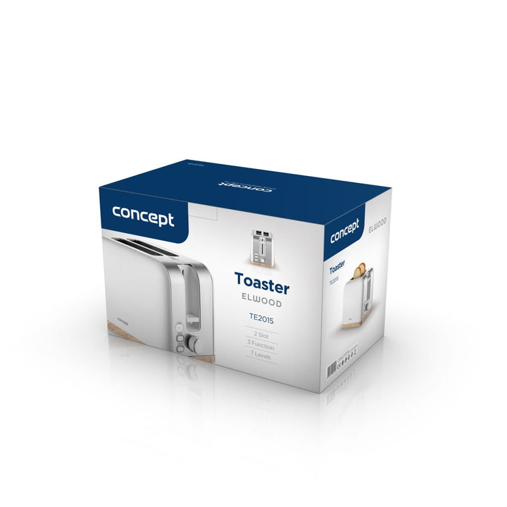 Torradeira Elétrica Concept, 930 W, 7 níveis de tostagem, Branca, TE2015