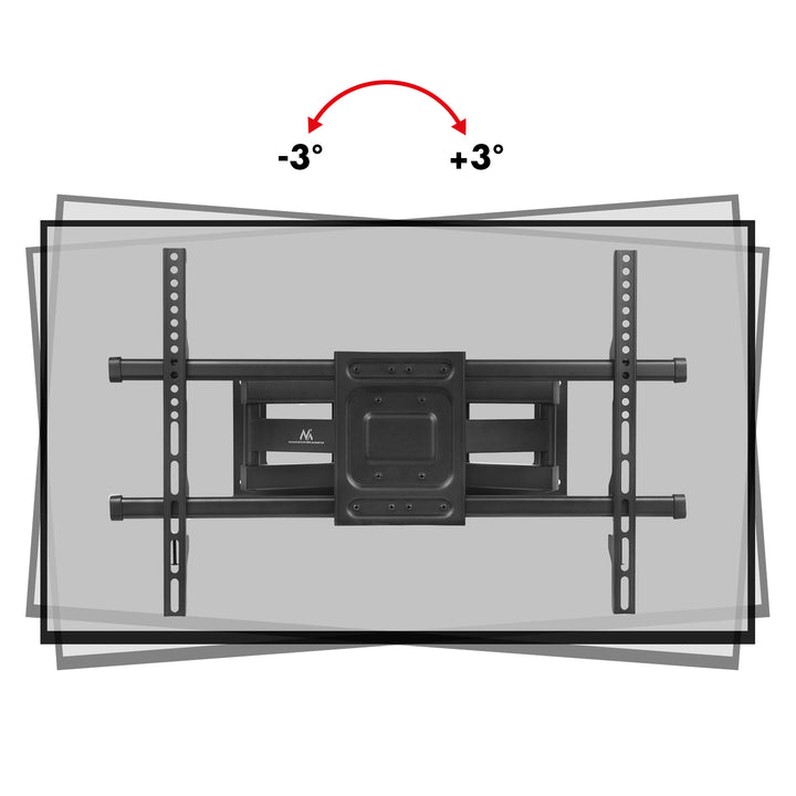 Soporte de TV Maclean, VESA máx. 600x400, 32-85", 60kg, ajuste de ángulo horizontal y vertical, perfil 65-390mm, negro, MC-789