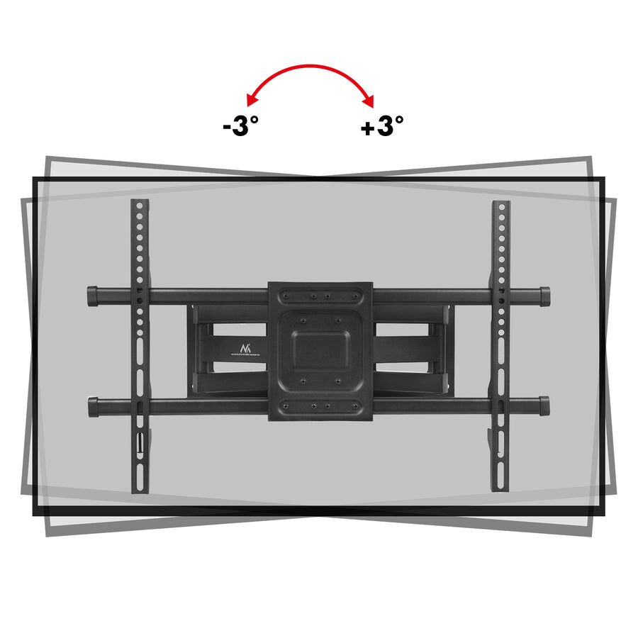 Suporte TV Maclean, Max VESA 600x400, 32-85", 60 kg, Ajuste de ângulo horizontal e vertical, Perfil 65-390 mm, Preto, MC-789