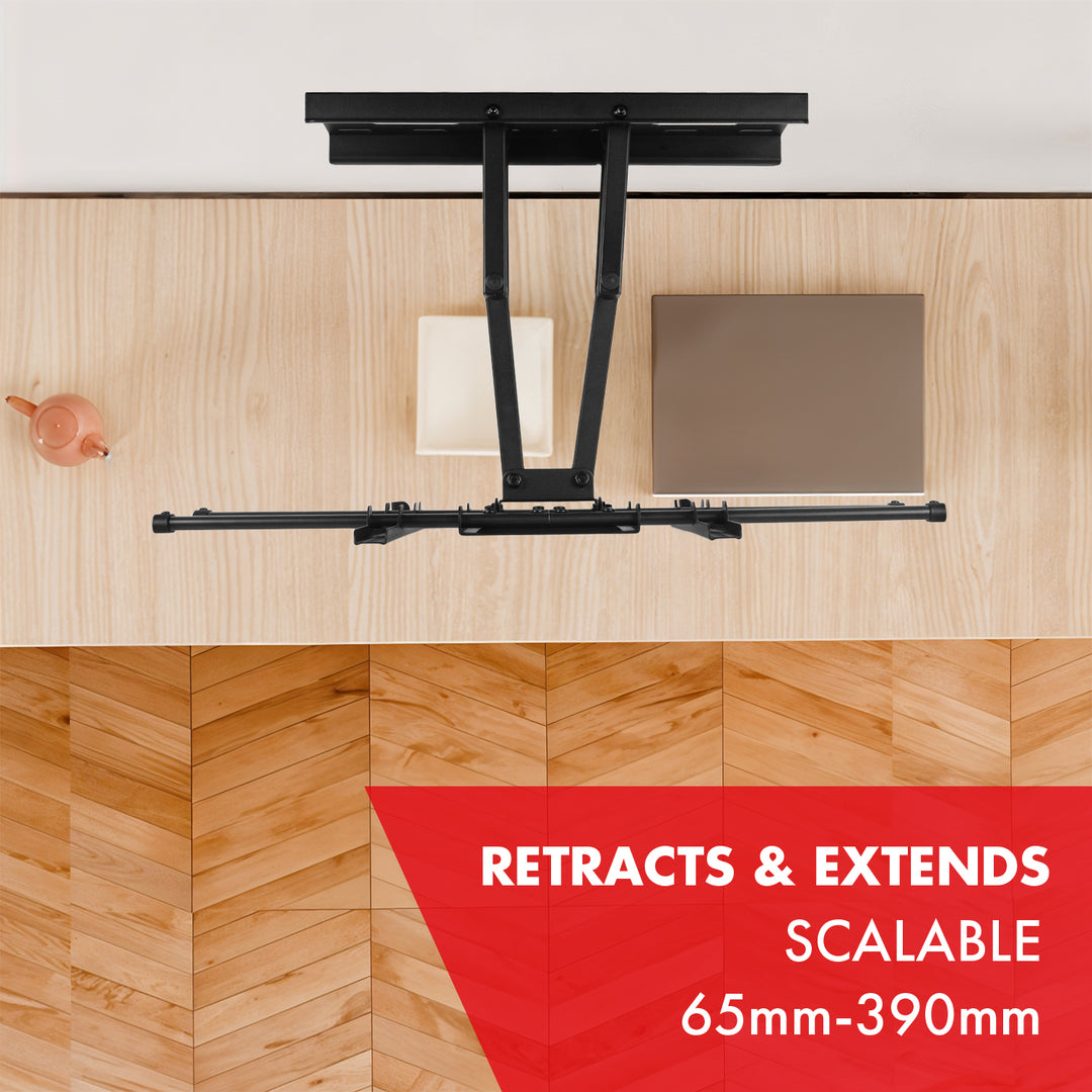 Soporte de TV Maclean, VESA máx. 600x400, 32-85", 60kg, ajuste de ángulo horizontal y vertical, perfil 65-390mm, negro, MC-789