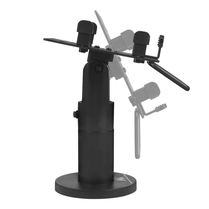 Maclean MC-818 Soporte de Terminal de Tarjeta para Dispositivos POS, Universal | Giratorio 270°, Ajuste de Inclinación +0° a -75°, Ancho Ajustable, Gestión de Cables | Montaje en Mesa para Terminales EC