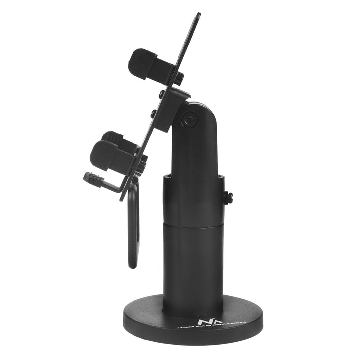 Maclean MC-818 Soporte de Terminal de Tarjeta para Dispositivos POS, Universal | Giratorio 270°, Ajuste de Inclinación +0° a -75°, Ancho Ajustable, Gestión de Cables | Montaje en Mesa para Terminales EC