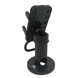 Suporte para terminal de cartão Maclean MC-819 para dispositivos POS | Rotação de 90°, ajuste de inclinação de +45° a -45°, largura ajustável, gestão de cabos | Suporte de mesa para terminais EC
