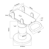Suporte para terminal de cartão Maclean MC-819 para dispositivos POS | Rotação de 90°, ajuste de inclinação de +45° a -45°, largura ajustável, gestão de cabos | Suporte de mesa para terminais EC