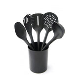 Conjunto de 5 utensílios de cozinha + recipiente preto de 15 cm Practical Handy