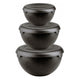 Prático conjunto de taças de plástico com tampa, 1,5L, 3L, 6L, preto, 10031298