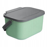 Practic Contenedor de biorresiduos de 4,5 litros, Color verde con tapa gris, Mini Bini