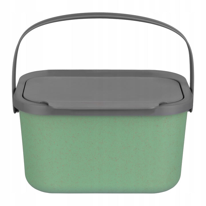 Practic Contenedor de biorresiduos de 4,5 litros, Color verde con tapa gris, Mini Bini