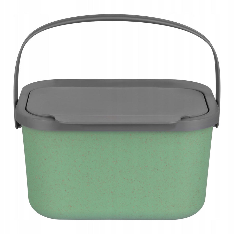Practic Contenedor de biorresiduos de 4,5 litros, Color verde con tapa gris, Mini Bini