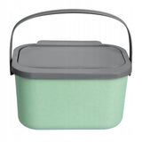 Practic Contenedor de biorresiduos de 4,5 litros, Color verde con tapa gris, Mini Bini