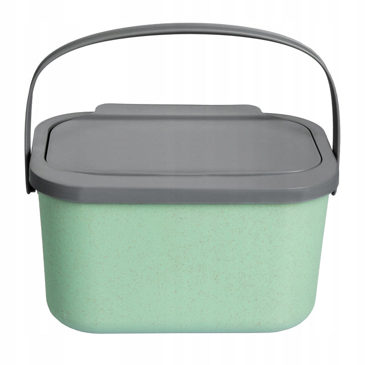 Practic Contenedor de biorresiduos de 4,5 litros, Color verde con tapa gris, Mini Bini
