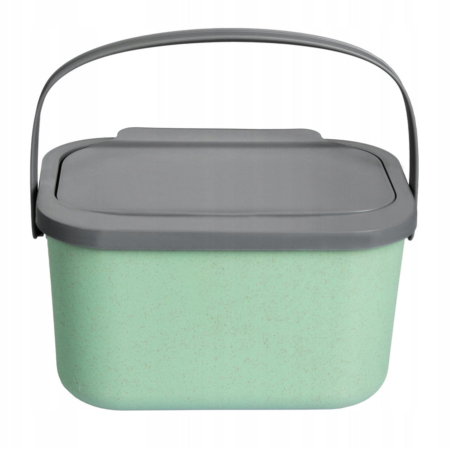 Practic Contenedor de biorresiduos de 4,5 litros, Color verde con tapa gris, Mini Bini