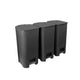 Conjunto de reciclagem Practic com 3 contentores de lixo com pedal, 40 L, grafite escuro, 10105593