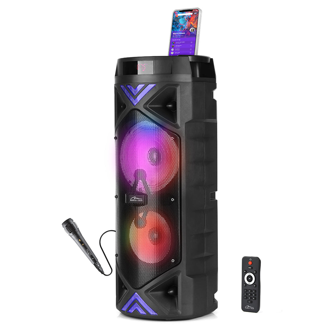 Coluna de som portátil Media-Tech, karaoke, Bluetooth 5.0, 1400 W, MT3182