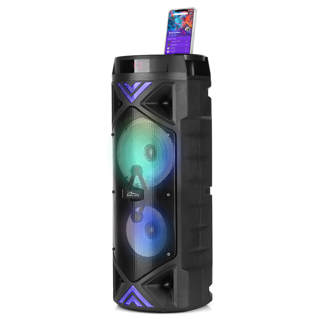 Coluna de som portátil Media-Tech, karaoke, Bluetooth 5.0, 1400 W, MT3182